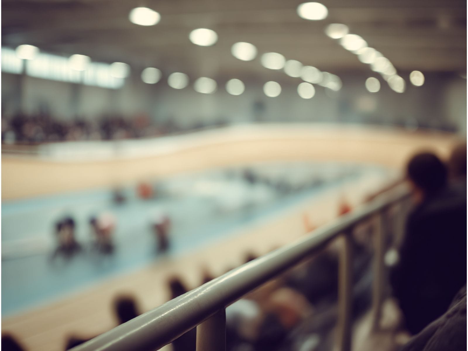 Subtle, out-of-focus view of a track cycling environment