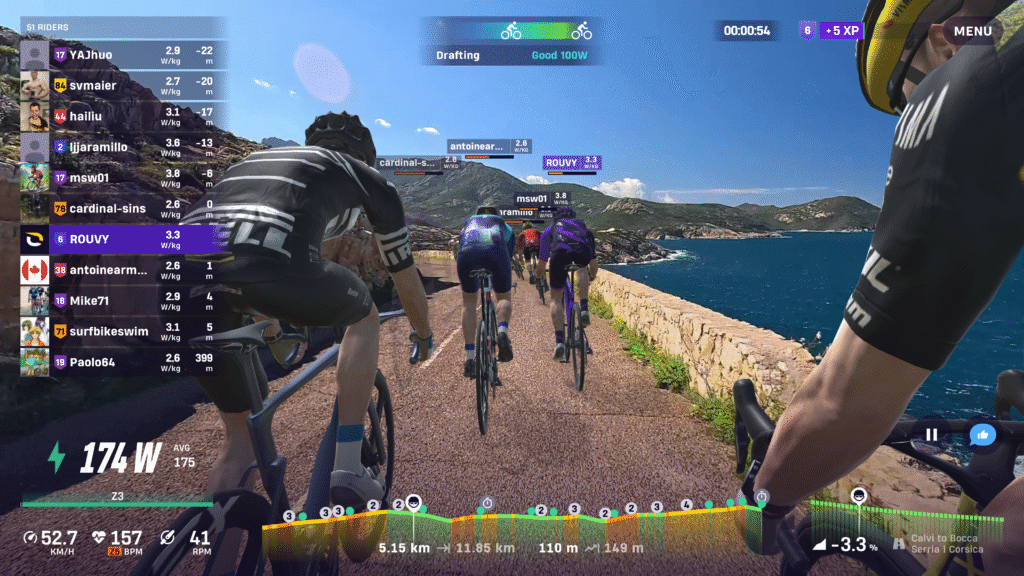 ROUVY virtual cycling platform with real-life video route and rider avatar