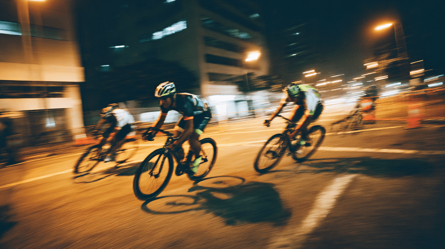 Cinelli Vigorelli urban street race at night cyclists