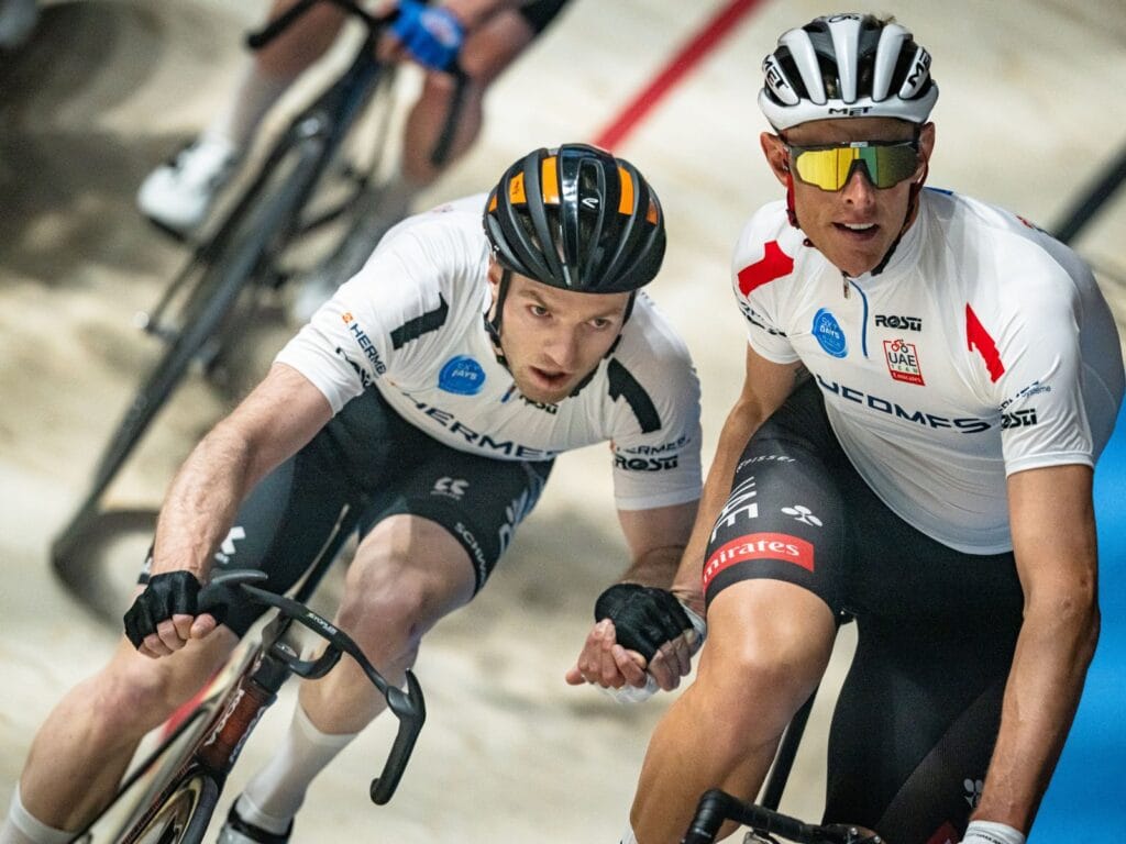 Elite track and road cyclists competing at Six Days Bremen