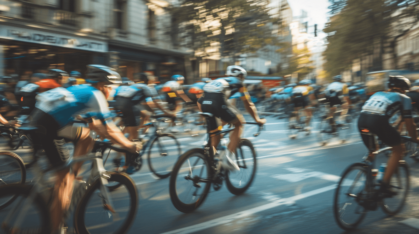 Professional road cyclist riding within race infrastructure during a professional cycling event