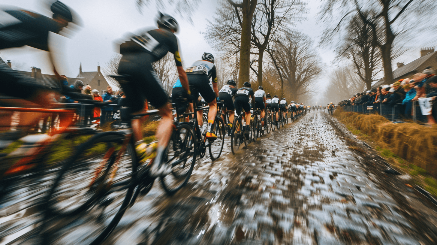 Flanders Classics 2026 spring classics peloton on cobblestones
