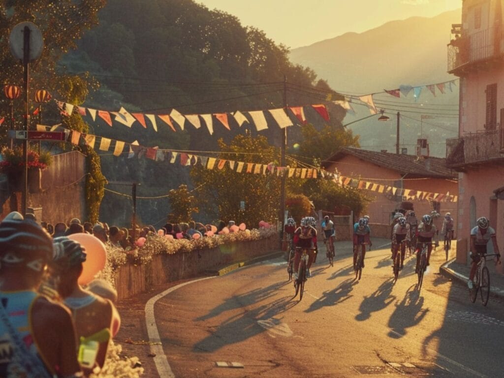 Sponsor branding and event atmosphere at the Giro d’Italia