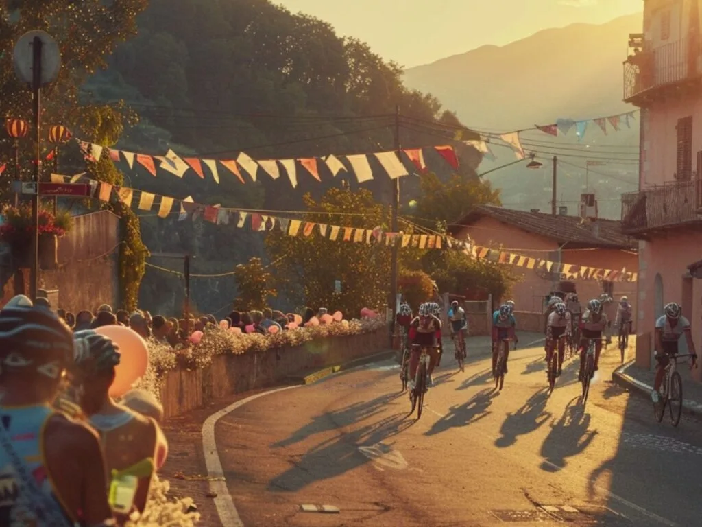 Sponsor branding and event atmosphere at the Giro d’Italia